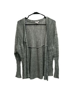 BONGO Women's Grey Lightweight Cropped Long Sleeve Cardigan Size Small